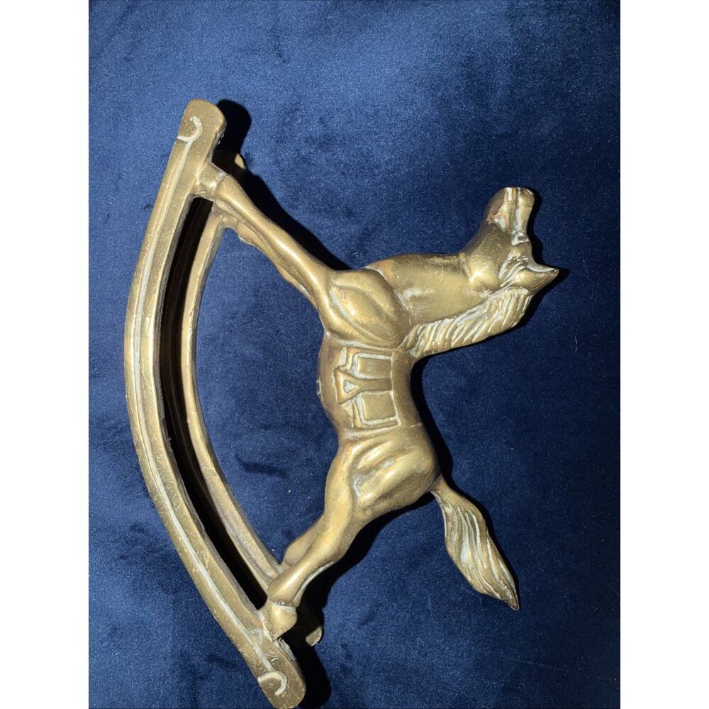 Vintage Small Brass Rocking Horse Nursery Decor Figurine Equestrian Statue 5.5in